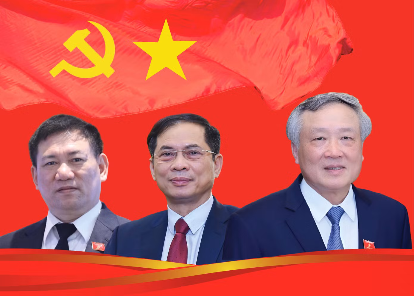 Các tân Phó Thủ tướng Hồ Đức Phớc, Bùi Thanh Sơn và Nguyễn Hòa Bình (từ trái qua). Ảnh: Linh Anh