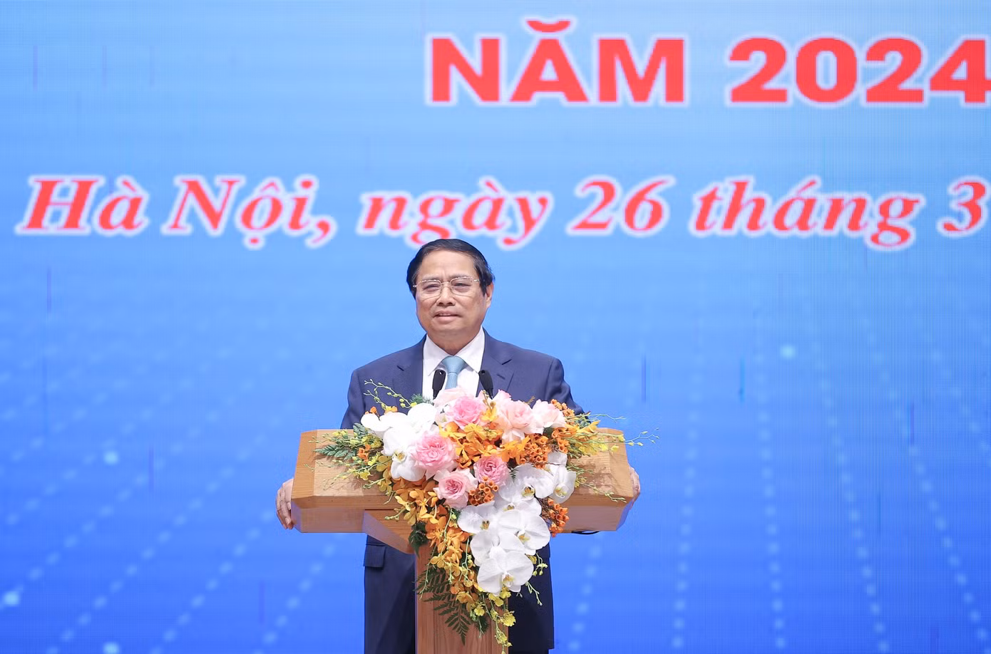 Thủ tướng Phạm Minh Chính phát biểu tại chương trình gặp mặt và đối thoại với thanh niên năm 2024