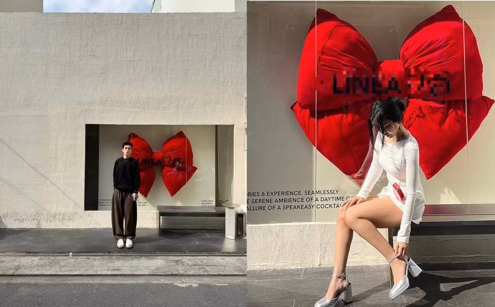 Chia sẻ với phóng viên, chủ sở hữu tài khoản "Chân ở Đà Lạt" cho biết, cô chứng kiến cảnh nhiều bạn trẻ đứng xếp hàng dài để đợi đến lượt chụp ảnh. Vì đến sớm lúc 14h, cô may mắn chụp ảnh lúc vắng hơn, nhưng vẫn phải đợi sau vài lượt. Bức tường này thuộc khuôn viên của một quán cà phê (Ảnh: @phtrungnguyen, @yo.pham).