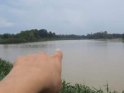 Khu vực sông Lam nơi đoàn viên Nguyễn Văn Nam chết đuối sau khi cứu 4 em nhỏ