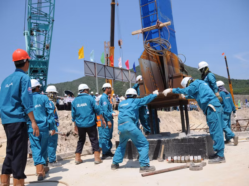 Lắp đặt Lò hơi 1, Tổ máy 1, Nhà máy điện Vũng Áng 1 