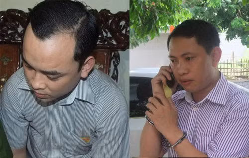 Giám đốc Nguyễn Văn Huy (trái) và Phó giám đốc Lê Ngọc Chung. Ảnh: Công an Thanh Hóa