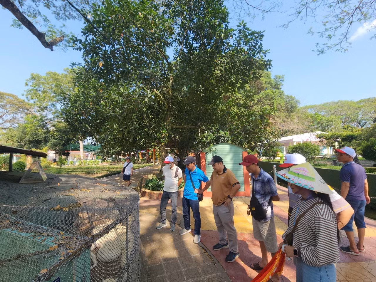 Du khách chiêm ngưỡng trăn bạch tạng nặng hơn 90kg.