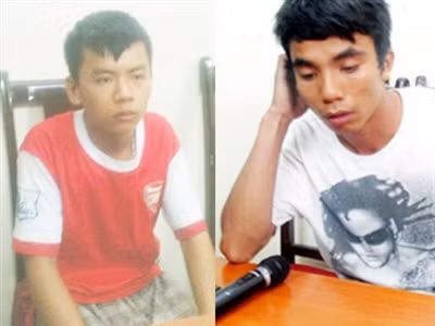 Hai đối tượng Tạ Hải Hà và Tạ Văn Thanh (từ trái qua)