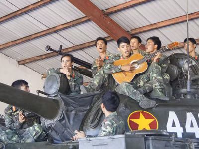Phút giải lao sau giờ huấn luyện 