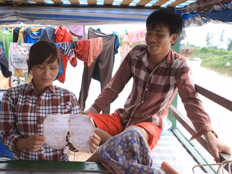 Tờ đăng ký kết hôn được điểm chỉ của vợ chồng Phạm Văn Năm và Trần Thị Dung