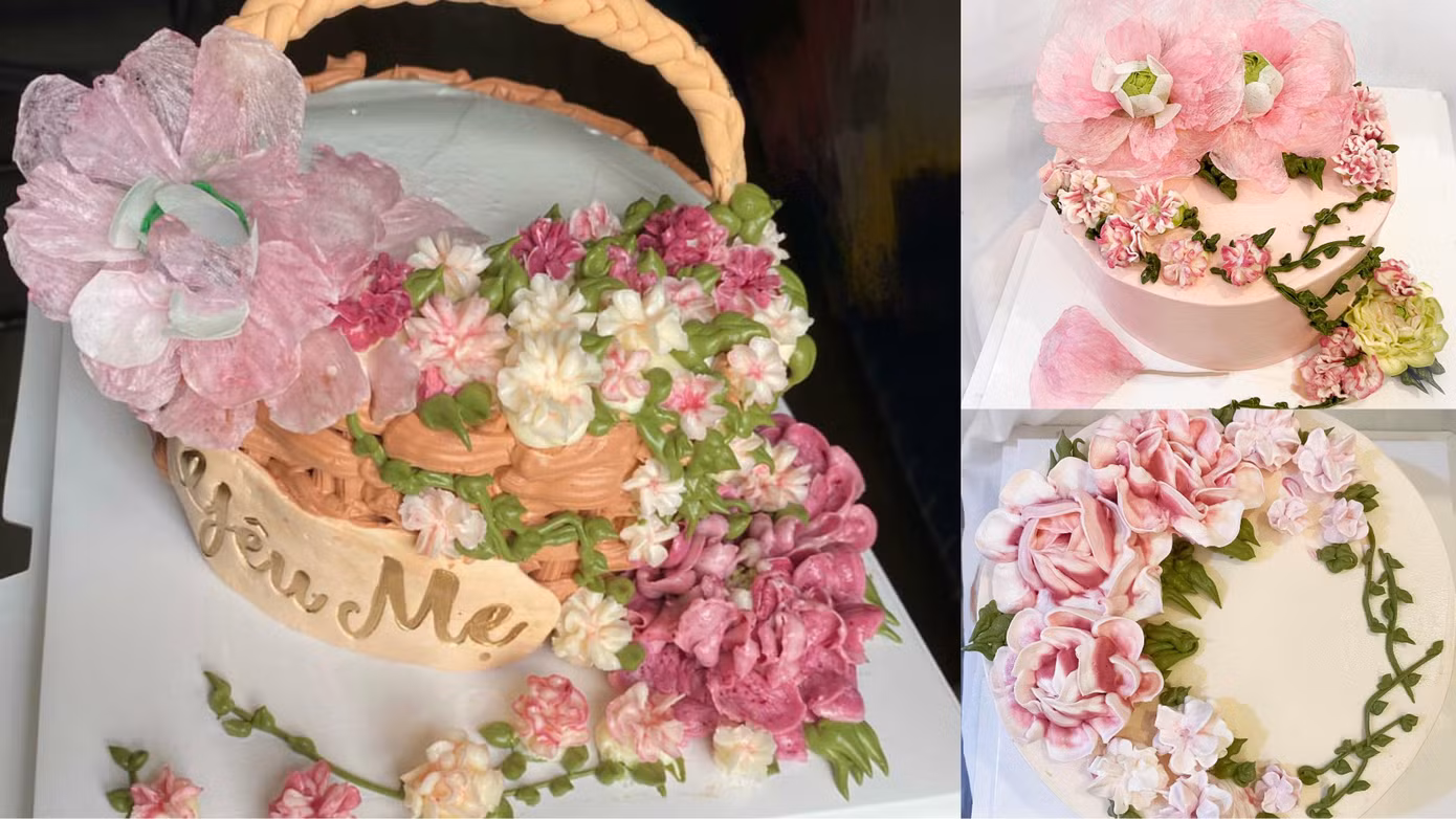 Những chiếc bánh sinh nhật nở hoa được làm tỉ mỉ bởi đôi tay của Nhung. Những chiếc bánh sinh nhật nở hoa được làm tỉ mỉ bởi đôi tay của Nhung.