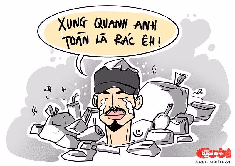 Một tác phẩm do Lộc vẽ trên Tuổi Trẻ Cười.