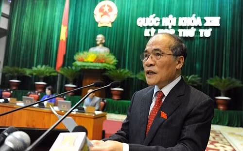 Chủ tịch Quốc hội Nguyễn Sinh Hùng phát biểu bế mạc kỳ họp thứ tư - Ảnh: CTV.