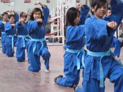 Nhiều nữ sinh học võ cổ truyền Vovinam. Ảnh: T.L
