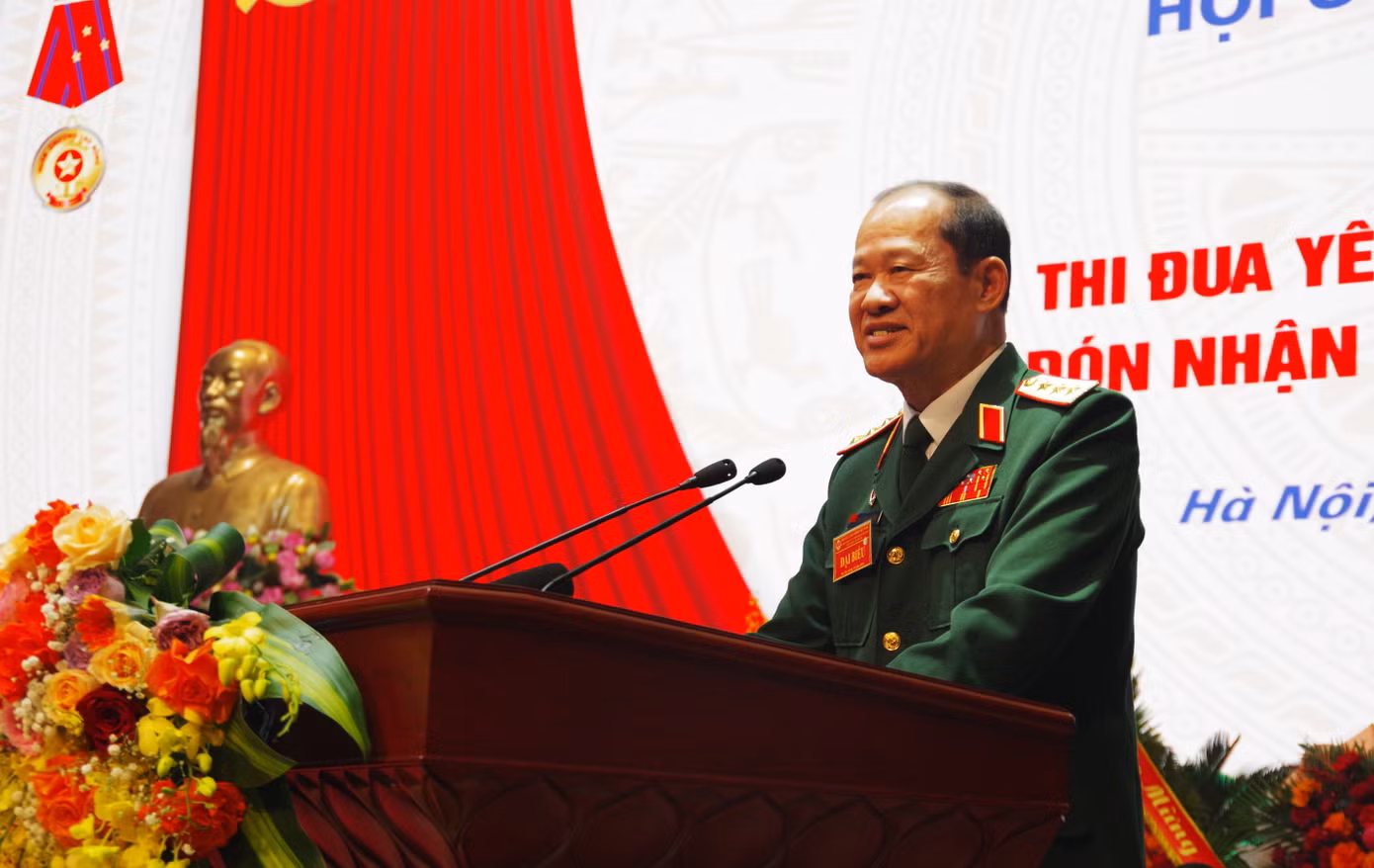 Thượng tướng Bế Xuân Trường phát biểu tại đại hội. Thượng tướng Bế Xuân Trường phát biểu tại đại hội.