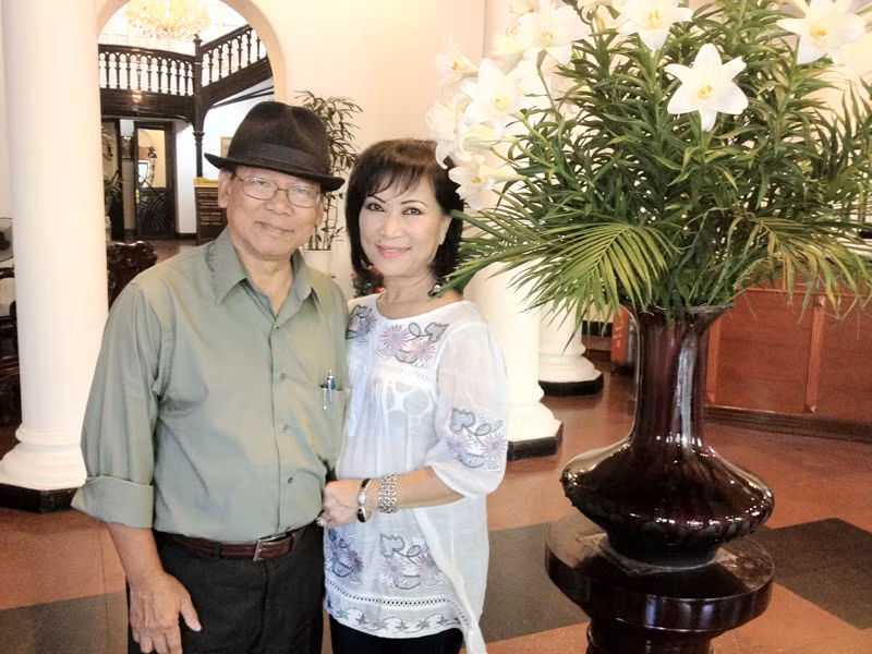 Ca sĩ Lệ Hằng và chồng, nhà báo Nguyễn Phương Hùng Ảnh: Lan Anh