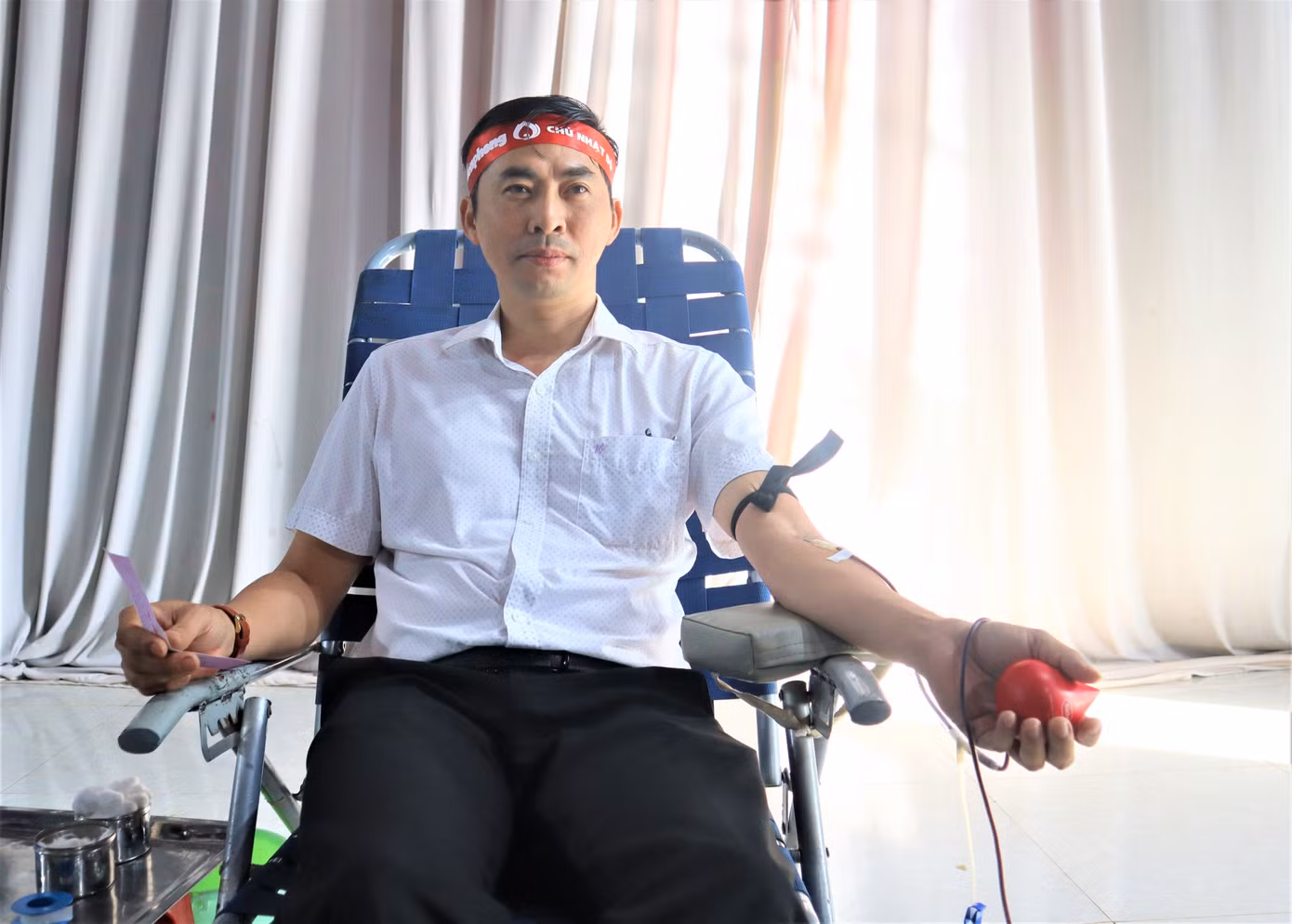 Anh Huy đã hiến máu 19 lần và 2 lần cho tiểu cầu.