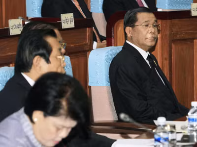 Thủ tướng Hun Sen trong hội trường Quốc hội hôm 24/9. Ảnh: Heng Sinith