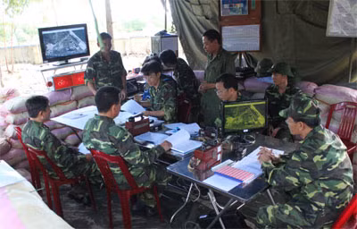 Sở chỉ huy Lữ đoàn 680 trong diễn tập thực binh