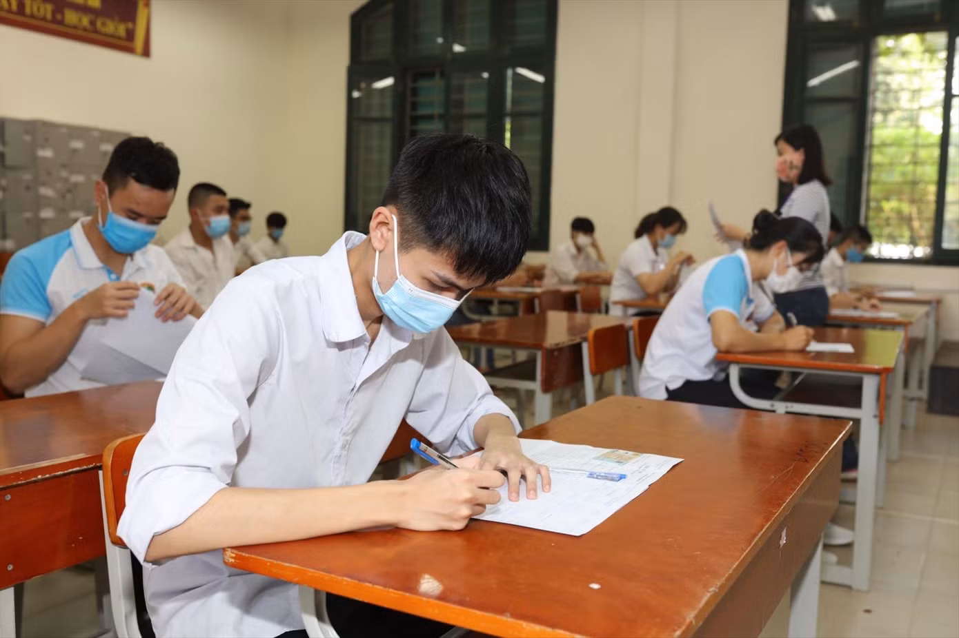Thí sinh dự thi tốt nghiệp THPT 2021. Ảnh: Nghiêm Huê Thí sinh dự thi tốt nghiệp THPT 2021. Ảnh: Nghiêm Huê