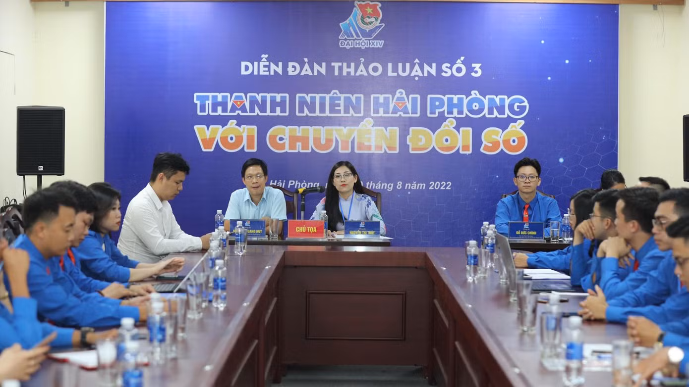 Toàn cảnh diễn đàn thảo luận thanh niên Hải Phòng với chuyển đổi số. Toàn cảnh diễn đàn thảo luận thanh niên Hải Phòng với chuyển đổi số.