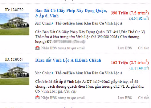 Đất tách thửa chào mời khách có nhu cầu xây nhà ở ngoại ô Sài Gòn với mức giá 162-390 triệu đồng một nền
