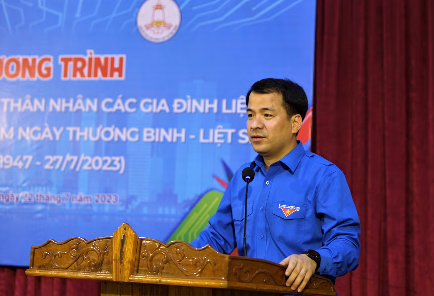 Phát biểu tại buổi lễ, anh Ngô Văn Cương cho biết: "Nhân dân Việt Nam nói chung, thế hệ trẻ nói riêng sẽ luôn ghi nhớ, biết ơn công lao, sự hy sinh to lớn của các anh hùng, liệt sĩ cho sự nghiệp bảo vệ, xây dựng Tổ quốc. Thời gian tới, T.Ư Đoàn tiếp tục chỉ đạo các cấp bộ Đoàn tích cực triển khai nhiều công trình, phần việc tri ân, đền ơn đáp nghĩa thiết thực, ý nghĩa". Phát biểu tại buổi lễ, anh Ngô Văn Cương cho biết: "Nhân dân Việt Nam nói chung, thế hệ trẻ nói riêng sẽ luôn ghi nhớ, biết ơn công lao, sự hy sinh to lớn của các anh hùng, liệt sĩ cho sự nghiệp bảo vệ, xây dựng Tổ quốc. Thời gian tới, T.Ư Đoàn tiếp tục chỉ đạo các cấp bộ Đoàn tích cực triển khai nhiều công trình, phần việc tri ân, đền ơn đáp nghĩa thiết thực, ý nghĩa".