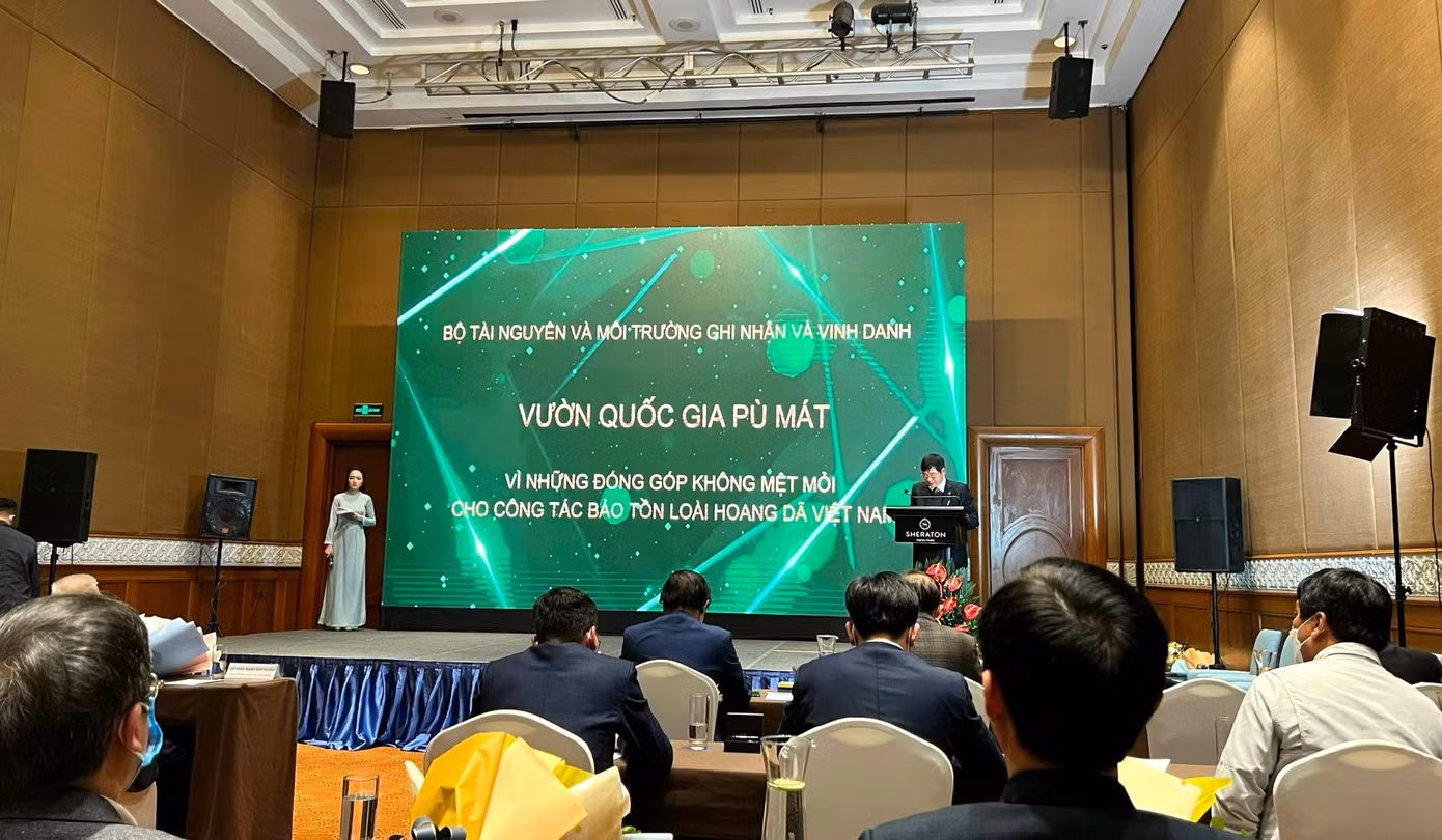 Với những nỗ lực của mình, tháng 1/2022, VQG Pù Mát được Bộ Tài nguyên và Môi trường phối hợp với Ngân hàng thế giới và Tổ chức WWF Việt Nam vinh danh có nhiều đóng góp cho công tác bảo tồn loài hoang dã giai đoạn 2010-2020 Với những nỗ lực của mình, tháng 1/2022, VQG Pù Mát được Bộ Tài nguyên và Môi trường phối hợp với Ngân hàng thế giới và Tổ chức WWF Việt Nam vinh danh có nhiều đóng góp cho công tác bảo tồn loài hoang dã giai đoạn 2010-2020