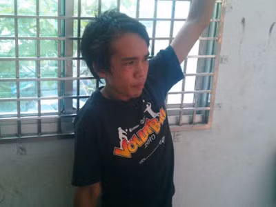 Tạ Ngọc Lâm tại cơ quan công an