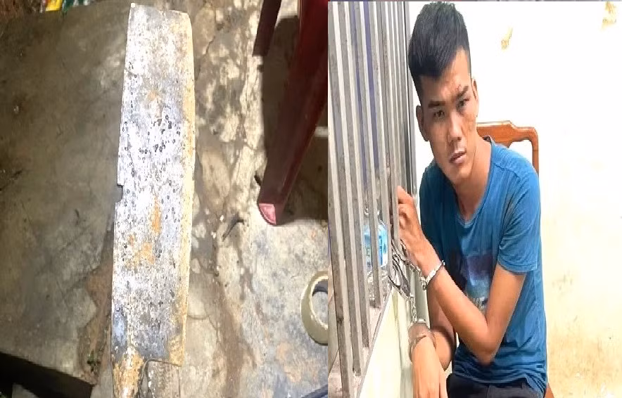 Tang vật gây án và đối tượng Hoàng Trung Kiên