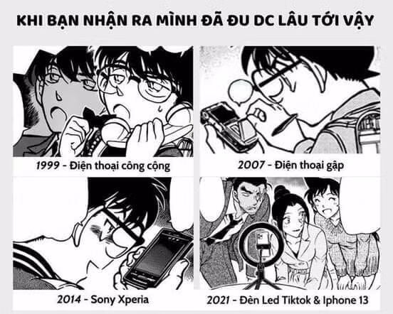 Nhân vật trong Conan đổi điện thoại "nhanh như chớp". Ảnh: Truyện Conan Nhân vật trong Conan đổi điện thoại "nhanh như chớp". Ảnh: Truyện Conan