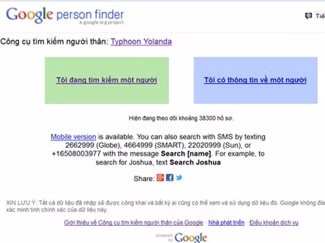 Công cụ tìm kiếm người thân của Google