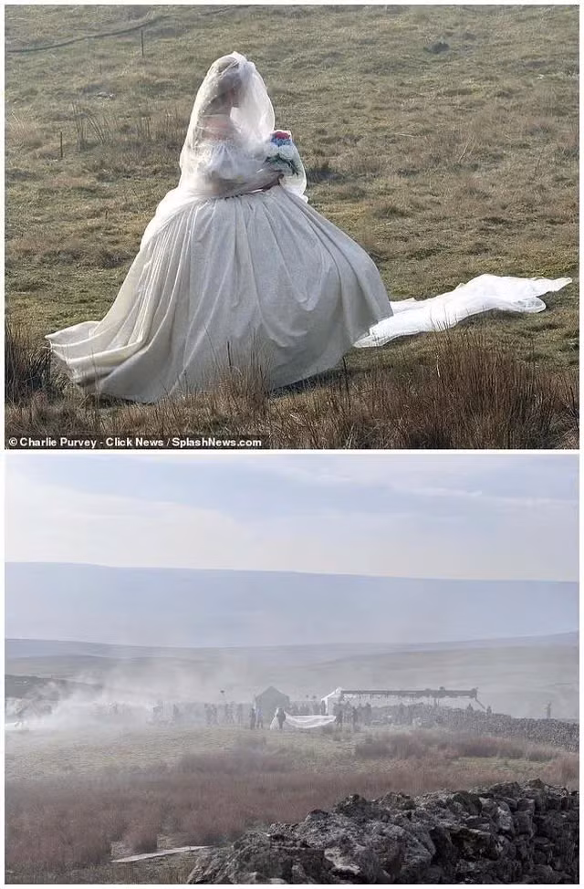 Cảnh trên được quay ở vùng đồng hoang phía Đông Bắc Yorkshire. Ảnh: Charlie Purvey/Click News - /SplashNews