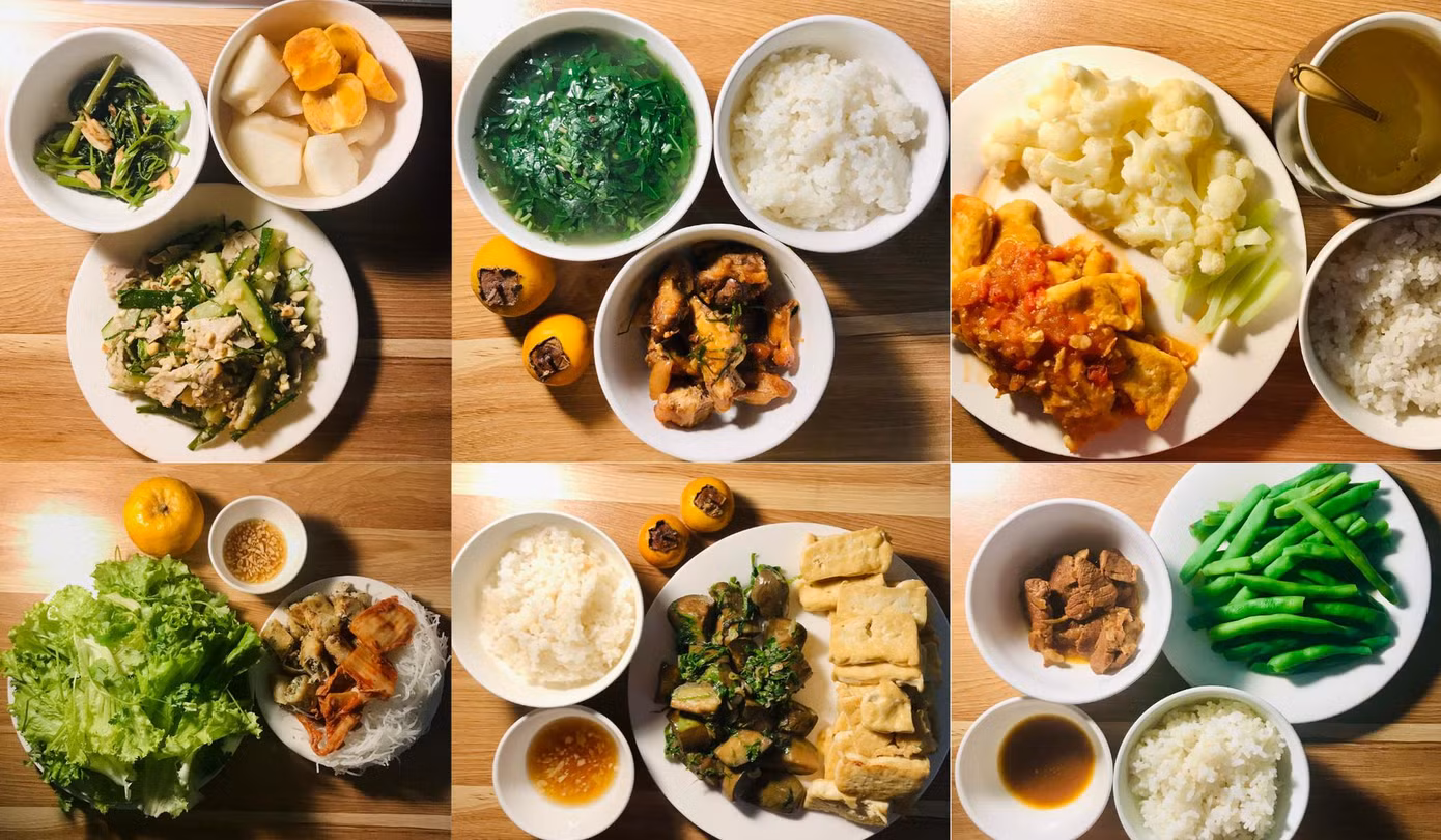 Những bữa ăn đầy dinh dưỡng với nguyên liệu được gửi ra từ quê nhà.