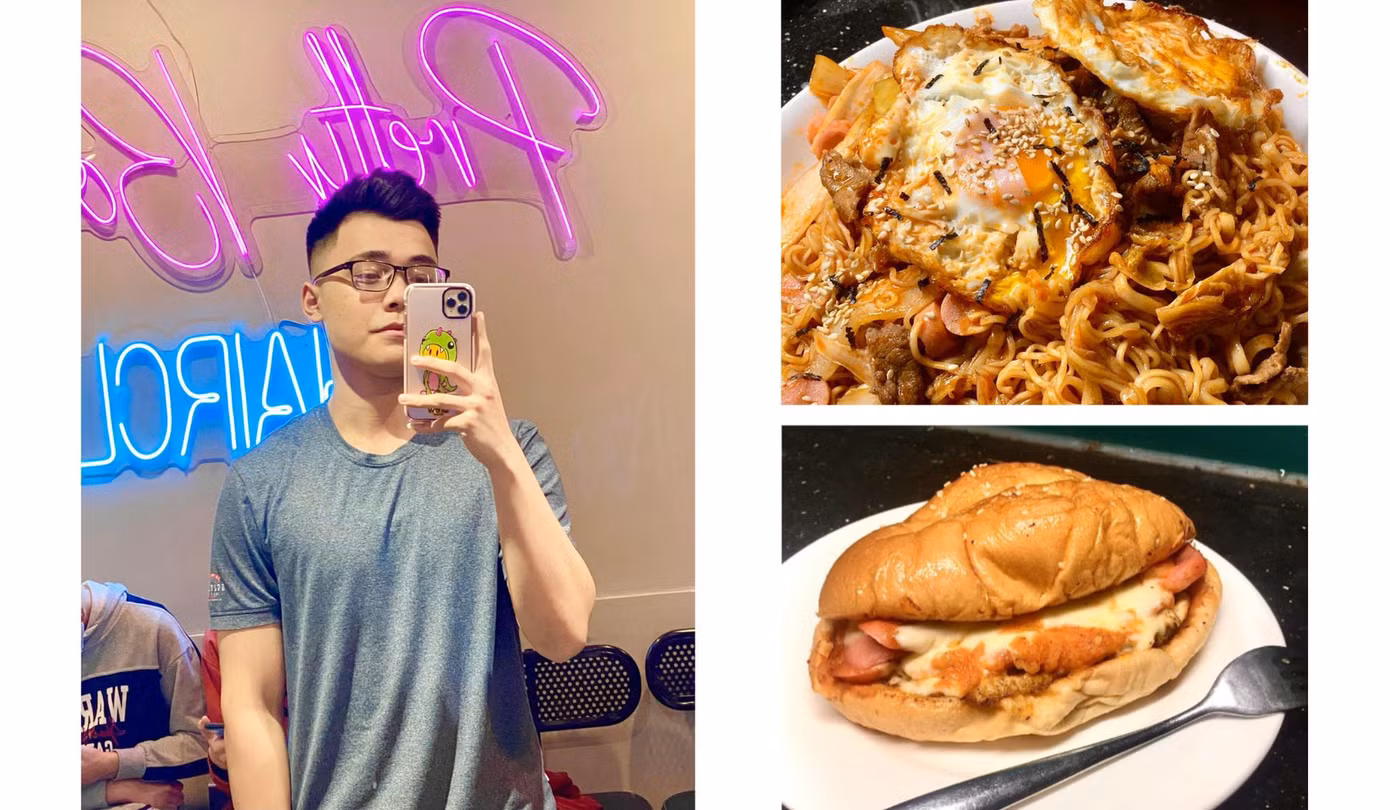 Chàng trai Công nghệ yêu bếp núc cùng những “thành quả” do mình làm.