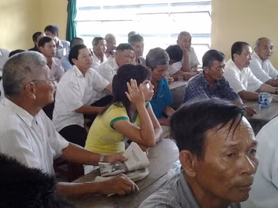 Nguyễn Phương Trâm (giữa) tại buổi họp ẢNH: Đức Thịnh