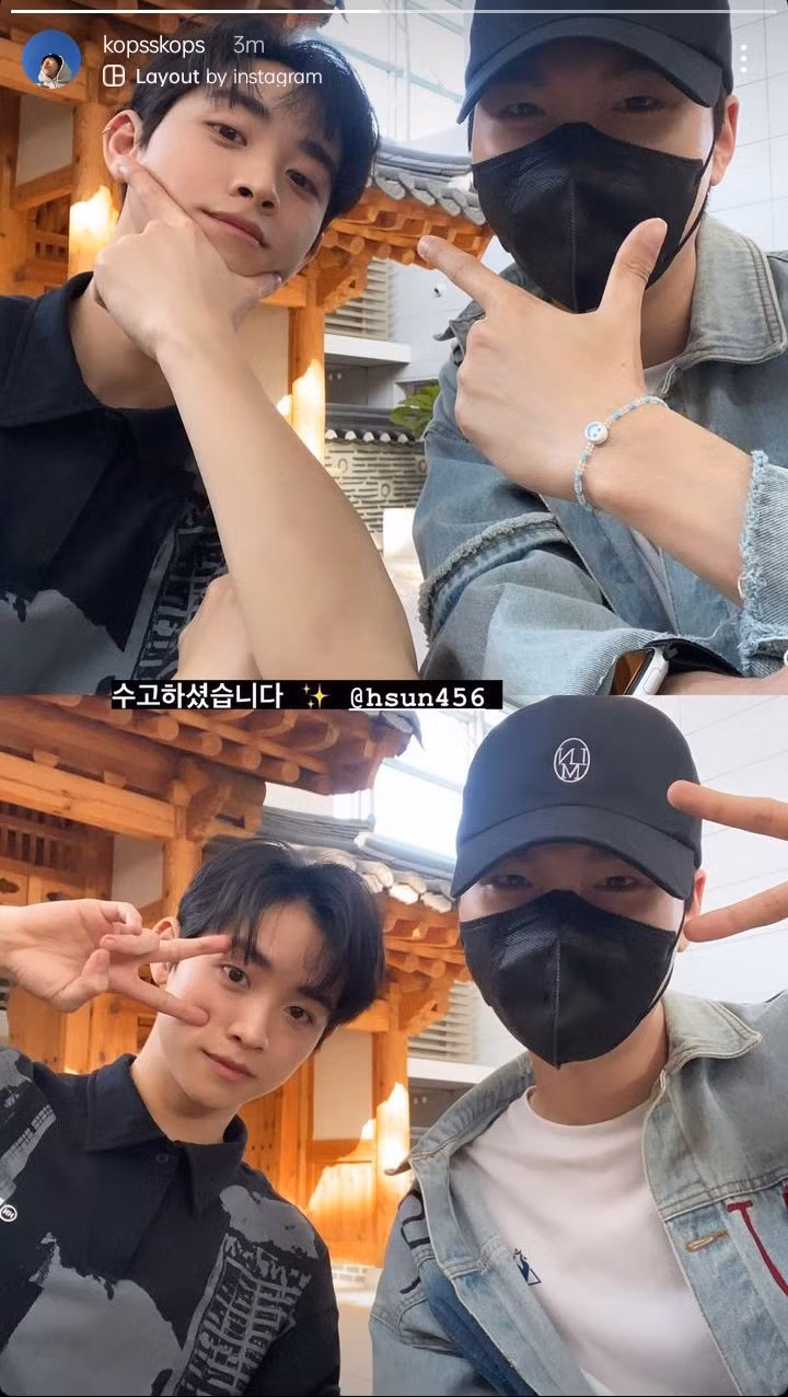 Thành Công cũng đăng tải ảnh selfie cùng nam nhân viên này lên Instagram cá nhân, cảm ơn anh vì đã làm việc vất vả.