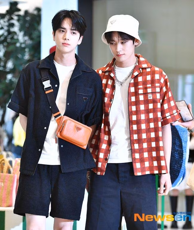 Bộ đôi visual của THE BOYZ - Younghoon và Juyeon xếp hạng 6. Cả hai không tham dự trực tiếp show diễn của Prada tại Milan nhưng vẫn gây ảnh hưởng nhờ loạt bài đăng quảng bá cho mẫu túi mới từ hãng.