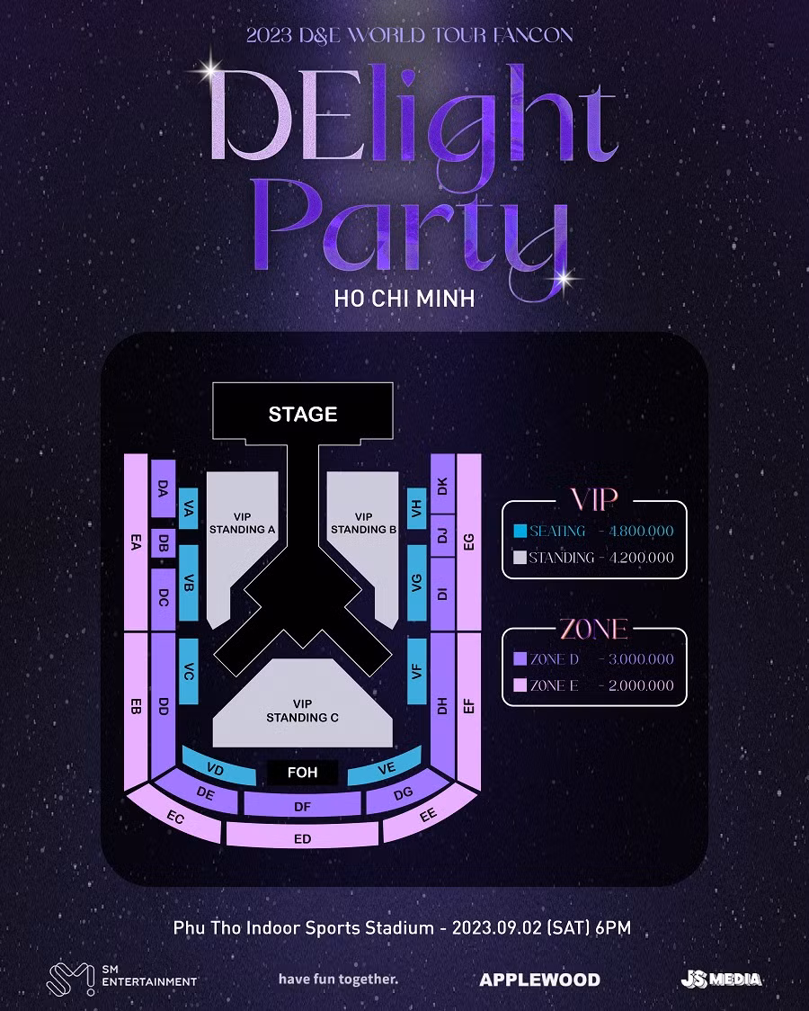 Sơ đồ và giá vé chính thức fancon của D&amp;E.