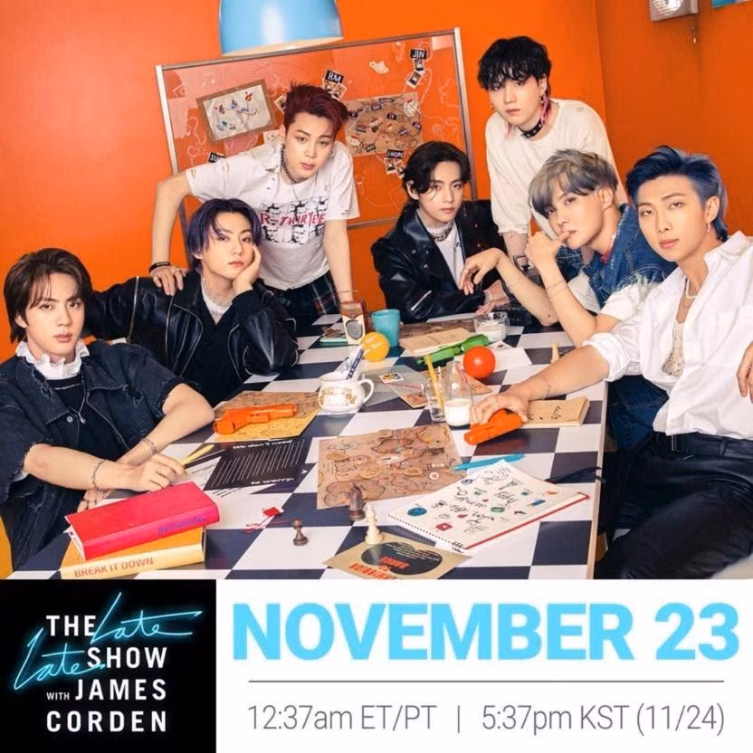 BTS xác nhận tham gia The Late Late Show with James Corden.