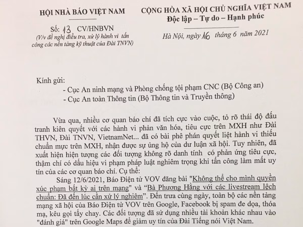 Văn bản của Hội Nhà báo Việt Nam. Văn bản của Hội Nhà báo Việt Nam.