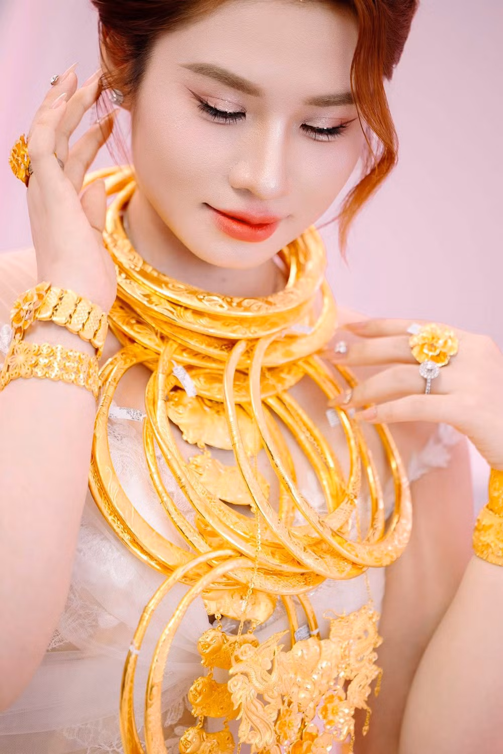 Cô dâu Ngọc Mai xinh đẹp trong ngày cưới.