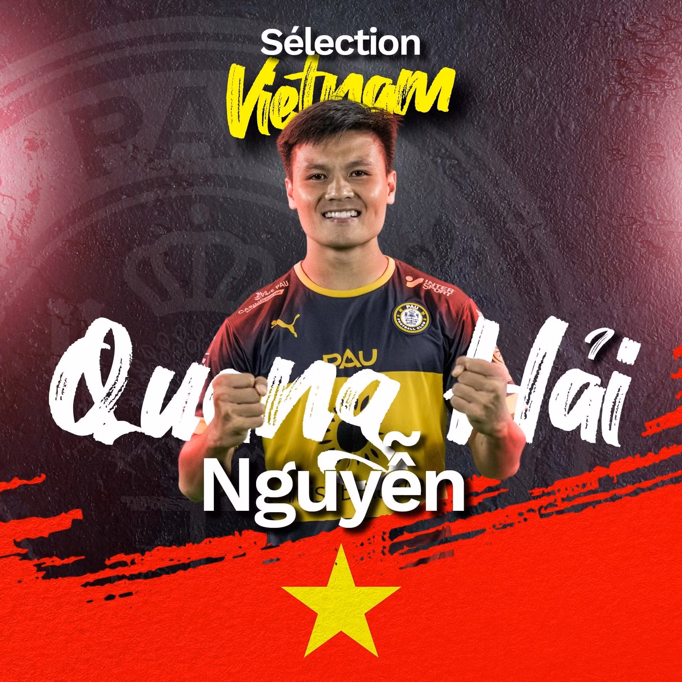 Pau FC đăng tải bài viết chúc mừng tiền vệ Quang Hải.