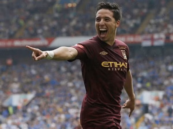 Nasri vui mừng khi lập công giúp Man City đánh bại Chelsea. (Nguồn: Reuters)