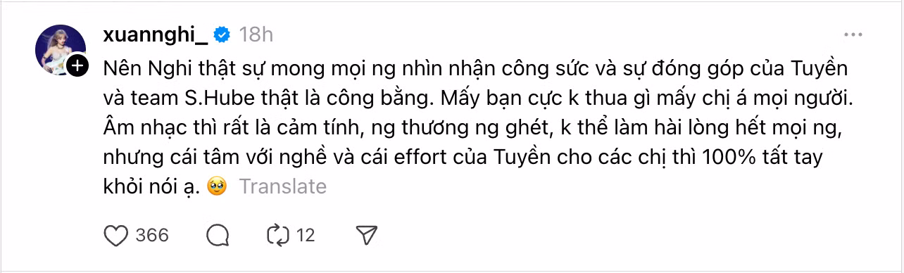 "Chị đẹp" Xuân Nghi hy vọng khán giả sẽ ghi nhận công sức của ê-kíp làm nhạc.