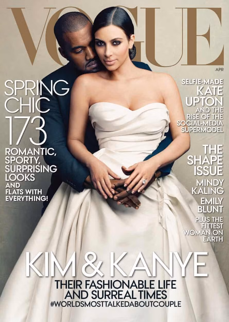 Kim Kardashian và Kanye West từng xuất hiện trên trang bìa tạp chí Vogue vào năm 2014.