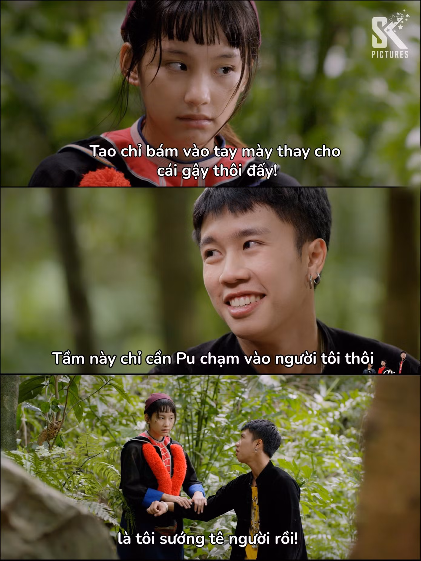 Chải lúc nào cũng tranh thủ bày tỏ tình cảm với Pu mọi nơi mọi lúc.
