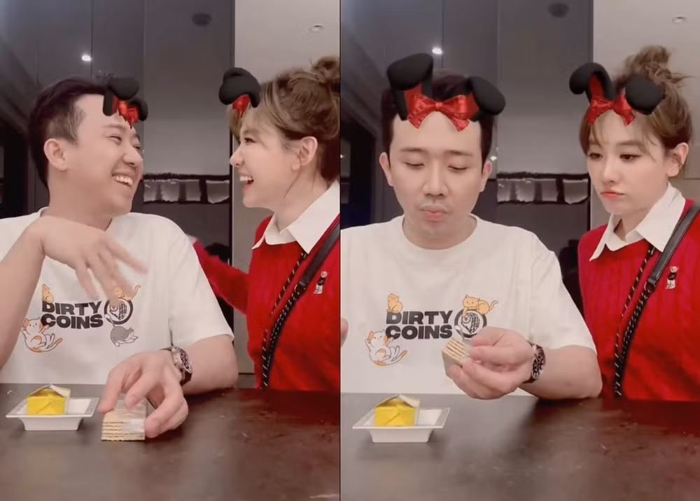 Hari Won cười tươi tắn trong loạt ảnh với Trấn Thành.
