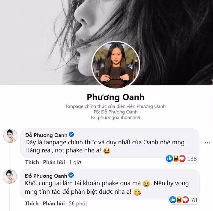 Nữ diễn viên bức xúc khi có nhiều fanpage giả mạo tên cô.