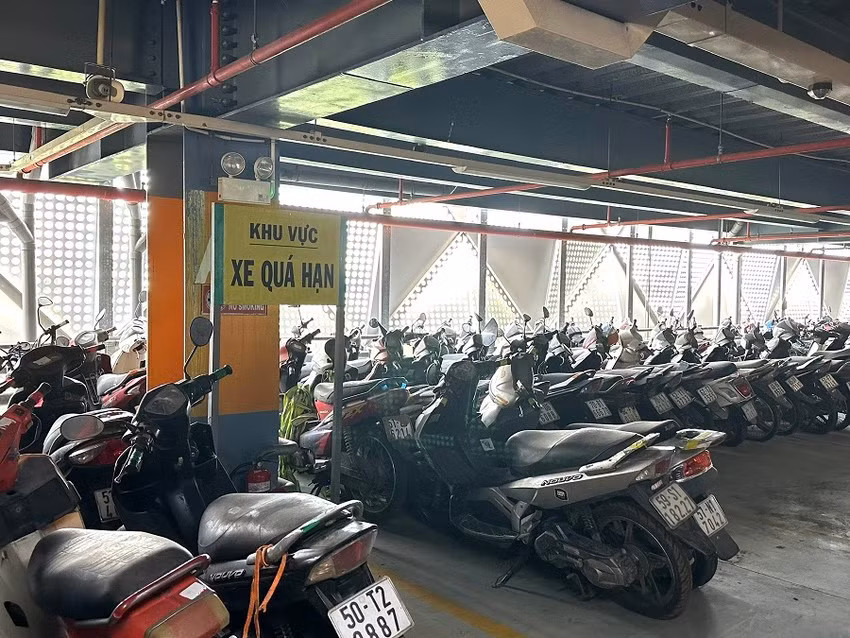 Hơn 650 chiếc xe máy, đủ các chủng loại được sắp xếp tại khu vực xe quá hạn. Ảnh: P.ĐIỀN