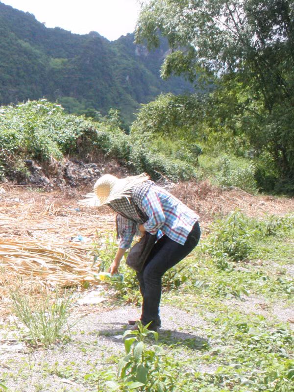 Rác được chôn lấp sơ sài. Ảnh: Trần Thanh