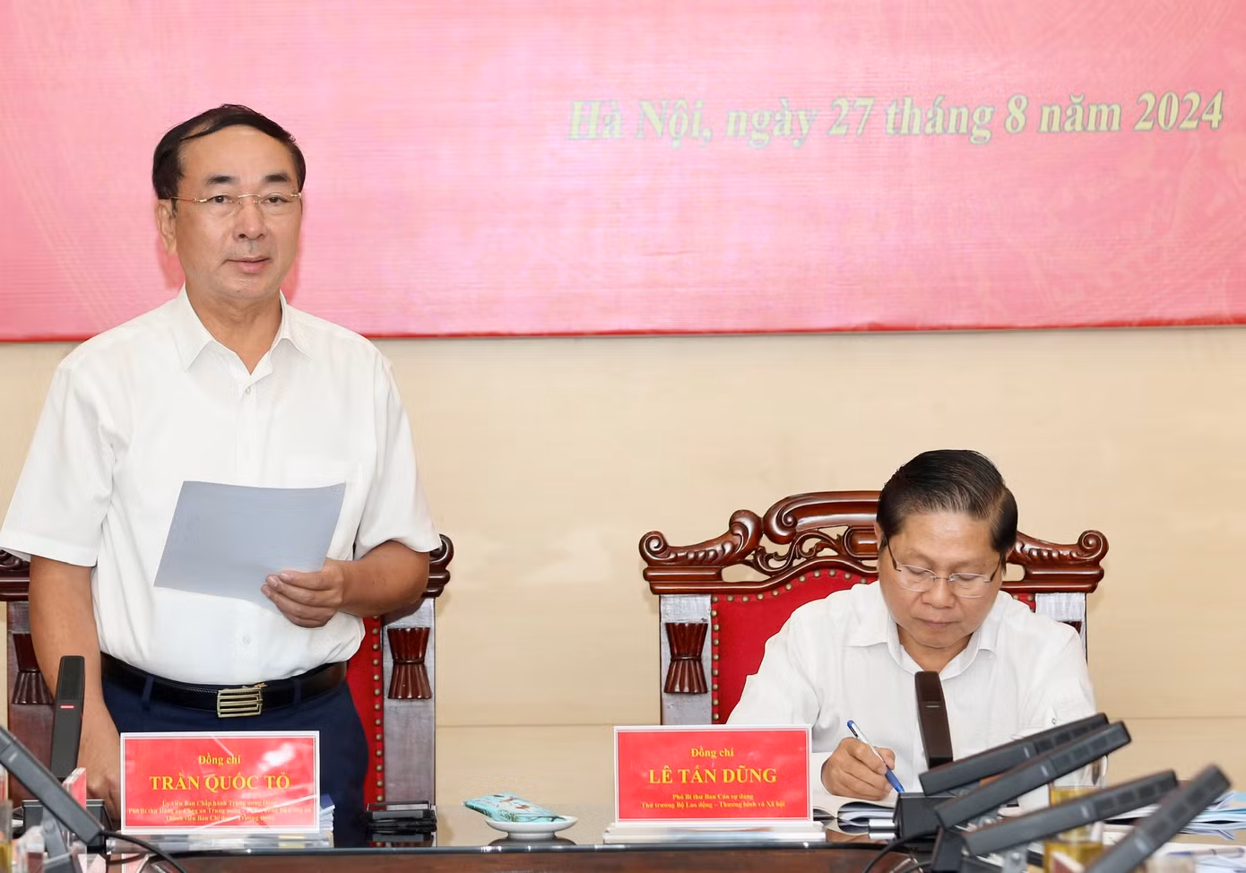 Thượng tướng Trần Quốc Tỏ - Thứ trưởng Bộ Công an phát biểu tại buổi làm việc.