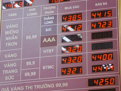 Giá vàng được điều chỉnh 6 lần trong ngày hôm qua, cao nhất tới 47,4 triệu đồng mỗi lượng Ảnh: Minh Đức