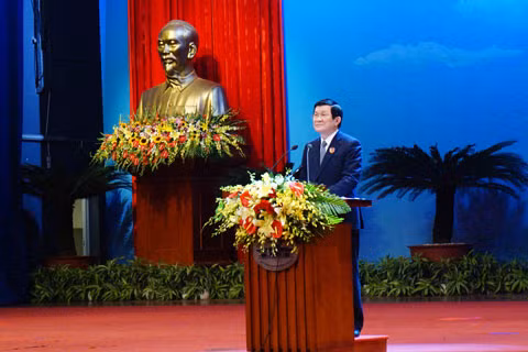 Chủ tịch nước Trương Tấn sang đọc diễn văn tại buổi lễ kỷ niệm